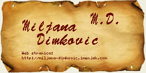 Miljana Dimković vizit kartica